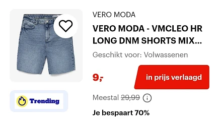 Vero moda short enkel XS -70%