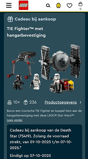 Be the force with you met een gratis cadeau bij lego