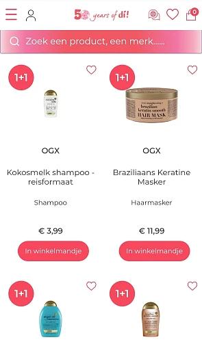 OGX 1 + 1 gratis bij Di
