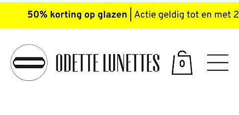 50% op glazen bij Odette lunettes