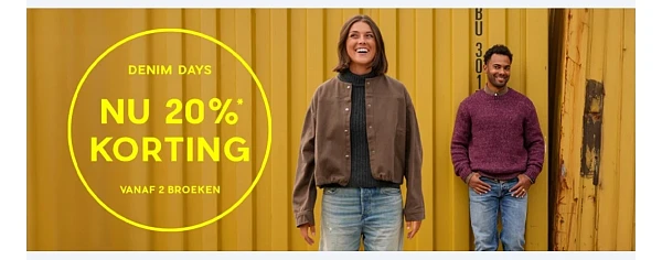 20% korting op denim bij Brooklyn