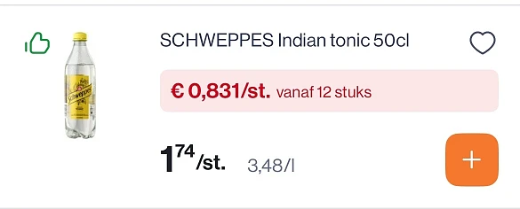 Schweppes indian tonic 50 cl -50%