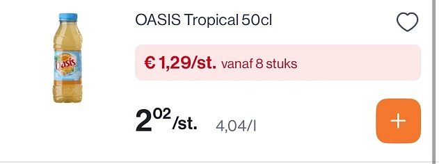 Oasis tropical 50cl goedkoper bij Colruyt