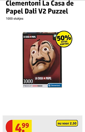 Clementoni La Casa de Papel Dali V2 Puzzel 1000 stukjes
