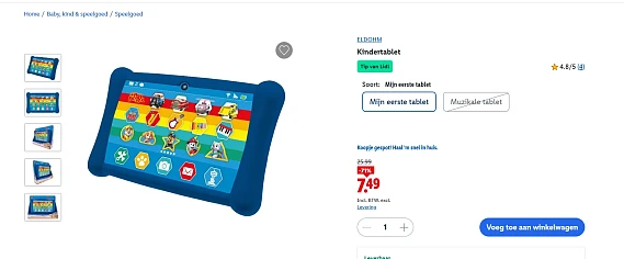 Kindertablet met 71% korting
