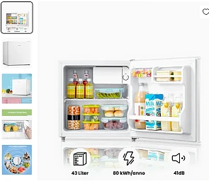 Minikoelkast 43L voor 63,99 euro of 55,99€ met coupon🤩