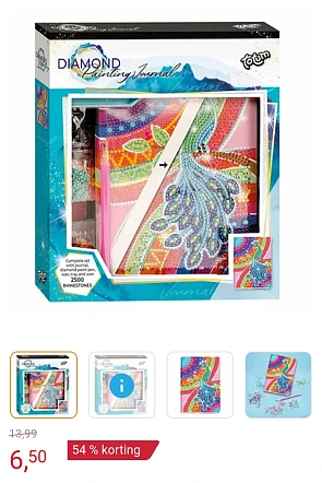 Totum diamond painting dagboek, pauw -54%