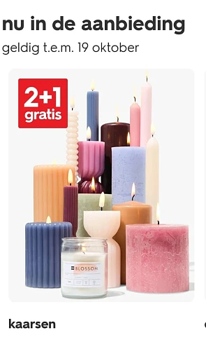kaarsen 2+1 gratis