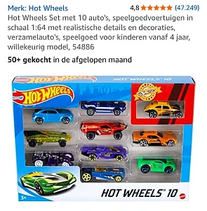 Prime Deal: Hot Wheels Set met 10 auto's