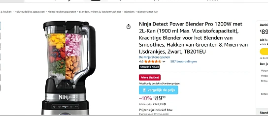 Prime deals op Ninja apparaten tot -40%