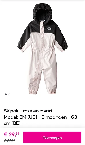 The North Face skipak roze en zwart 3 maand