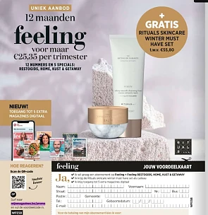 12 maanden Feeling Papier & digitaal + GRATIS Rituals skincare winter must have set