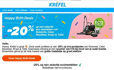 -20% op ECO-producten bij Krëfel + €10 coupon voor oud toestel