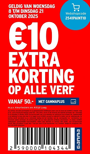 €10 extra korting op alle verf vanaf €50