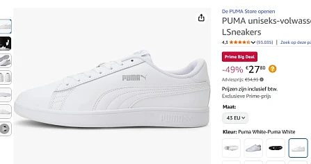 PUMA uniseks-volwassene sneakers bij amazon