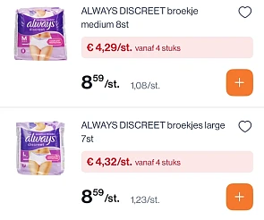 Always discreet veel goedkoper met coupon