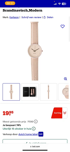 Karlsson Horloge Ms. Pink - Zacht Roze - Ø3,2cm