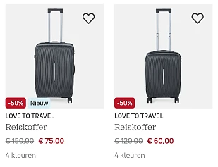 50% korting op reiskoffers bij Torfs!