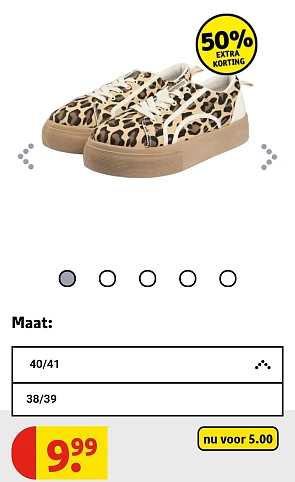 Damessneakers met panterprint -50%