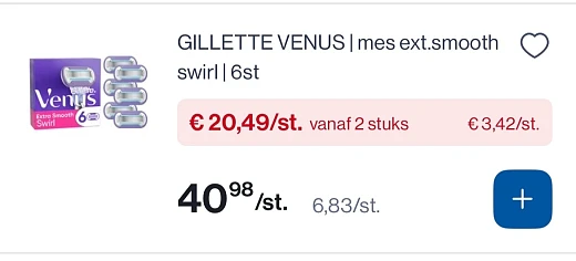 Gillette venus mes ext smooth 6 stuks -50%