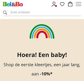 Babykorting Bel&Bo één jaar lang, aan -10%