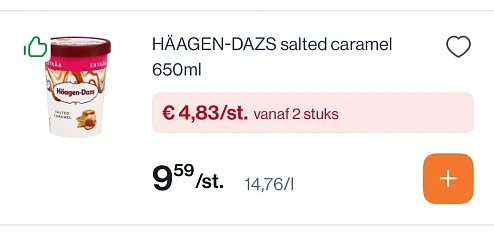 Haagen dazs ijs 650 ml -50% (weekenddeal)