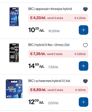 Bic hybrid apparaat en mesjes tot -58% bij Collect en go