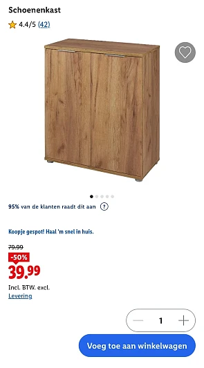 Schoenenkast -50% op Lidl.be