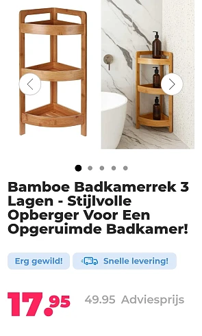Bamboe badkamerrek 3 lagen -64%