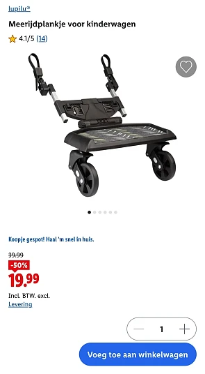 Meerijdplankje voor kinderwagen -50% op Lidl.be