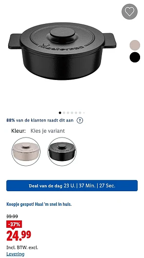 Gietijzeren kookpot Ø 29 -37%