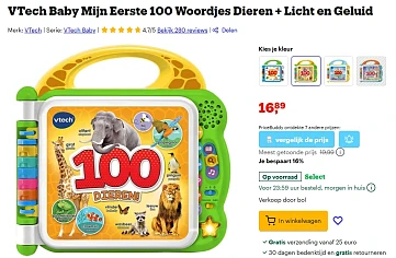 VTech Baby Mijn Eerste 100 Woordjes Dieren