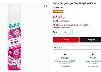 Batiste Droogshampoo Blush Flirty Floral 200 ml -49%