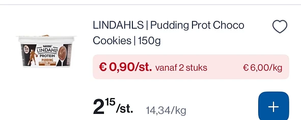 Lindahls pudding goedkoper bij Colruyt