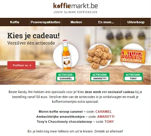 Geschenk naar keuze bij Koffiemarkt