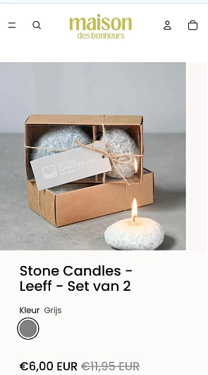 Stone Candle van Leeff 50% bij maison des bonheurs