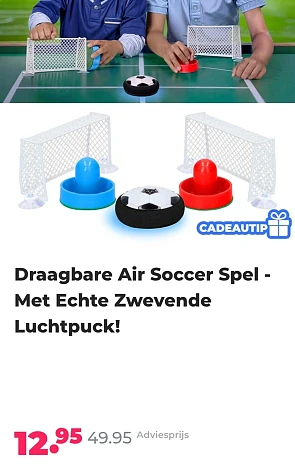 Draagbare air soccer spel