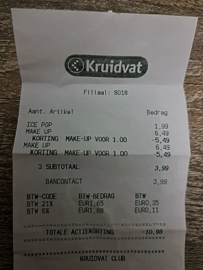 Make up met gele sticker €1