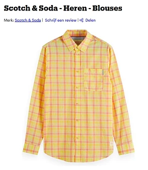 Scotch & Soda - Heren hemd aan 24,99 euro bij BOL