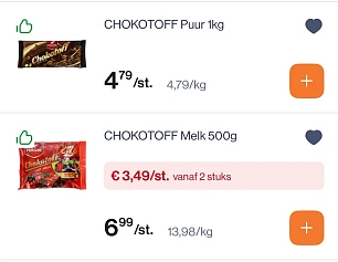 Chokotoff puur en melk -50%