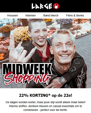 Large: 22% korting