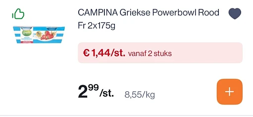 Campina Griekse powerbowl voor 1,44€ per pakje