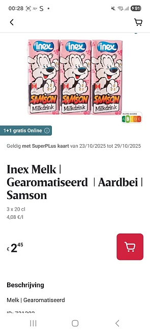 Inex aardbei Samson 3x20cl