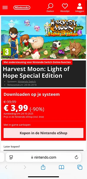 Nintendo EShop: Harvest Moon Special Edition