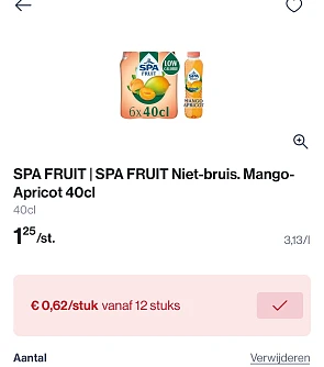 Spa fruit flesjes 40 cl -50%