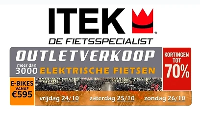 Outletverkoop elektrische fietsen tot -70%