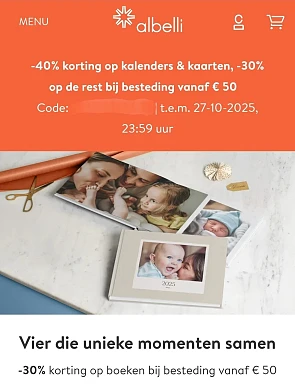 Korting op kalenders & kaarten