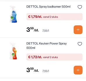 Dettol spray badkamer en keuken -50%