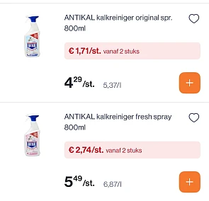 Antikal original/fresh spray goedkoper