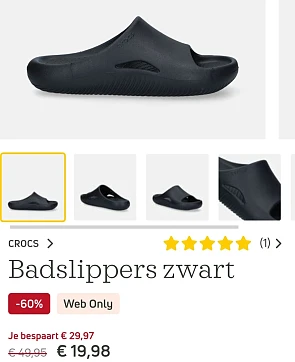 Crocs badslippers zwart maat 37 -60%